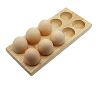 TAMUME Naturale Porta-uova di Legno, Cucina Essenziale Portaoggetti per Uova e Egg Organizer con Portauovo in Legno Tenere Fino a 10 Uova