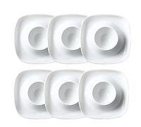TAMUME Porcellana Bianca Set di Portauovo di 6 Porta Uova, Elegante 6 Pezzi Set da Colazione in Ceramica