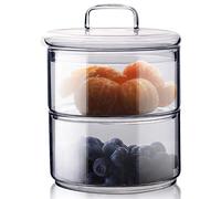TAMUME Set Ciotole in Vetro Contenitori di Caramelle Scatole di Zucchero di Tè e Caffè per Matrimonio e Festa Contenitori per Alimenti in Vetro (450ml * 2 con Coperchi)