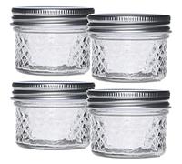 TAMUME Set di barattoli di vetro trasparente con Coperchio (100 ml * 4 pezzi)