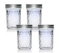 TAMUME Set di Barattoli di Vetro Trasparente, Set di 4 Bicchieri (250 ml * 4 pezzi)