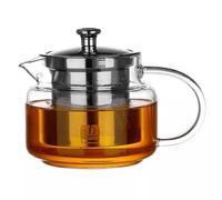 TAMUME Teiera in Vetro con Infusore in Acciaio Inox per Servire Individualmente