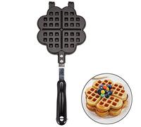 TAMUME Waffle Piastra Cuore Piano Cottura Alluminio-Forma Stampo per Cialde Cuore per Cialde Belga Usando Fuoco o Stufe -4 Cuore Slice Waffle Maker Piastra per Waffle