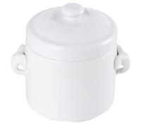 TAMUME Zuppiera in Porcellana con Coperchio, Doppia Caldaia in Ceramica (600ml)