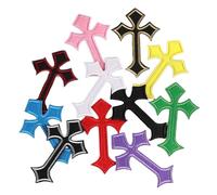 TAMUNI 10 * 7 CM 10/20 PZ Croce Colorata Piccola Toppa da Ricamo per Abbigliamento Ferro su Toppe Applique Distintivo Toppe da Ricamo per Giacche di Stoffa