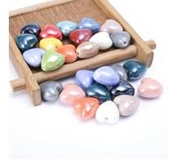 TAMUNI Cuore d'Amore Smalto Perline 30 pz 12mm Perline di Ceramica Fatte a Mano per la creazione di Gioielli Collane Bracciale Perline Allentate del distanziatore Charms Creazione Artigianale