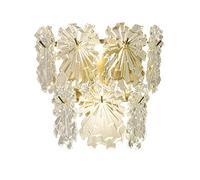 TAMYUSE Applique da Parete in Vetro Fiocco di Neve per Interni 1 luci Lampada da Parete Dorata Lampade da Bagno Moderne ed Eleganti Lampade da Parete in Metallo