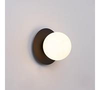 TAMYUSE Applique da Parete Piccola in Vetro Smerigliato con Base E26 Lampada da toeletta per Bagno cablata Lampade da Parete per Camera da Letto Applique da Parete per Interni Nero/Oro