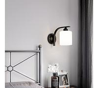 TAMYUSE Applique per Interni industriali a 1 Luce Lampada per Montaggio a Parete in Metallo con Paralume in Vetro cilindrico Lampada da toeletta per Bagno Lampade da Parete per Camera da Letto