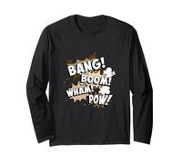 Tan Color Bang Boom Wham Pow! Grafica Tan Maglia a Manica