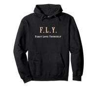 Tan Color First Love Yourself Tan Graphic Felpa con Cappuccio