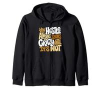 Tan Color Hustle Ain't So Crazy Tan Graphic Felpa con Cappuccio