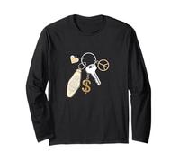 Tan Colore Successo Chiavi Amore Pace Soldi Tan Grafica Maglia a Manica