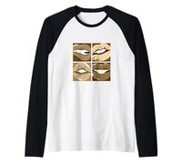 Tan Leggi Le Mie Labbra Tan Grafica a Colori Maglia con Maniche Raglan