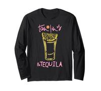 Tan Lines e Tequila Shot Lime Drink Sketch Maglia a Manica