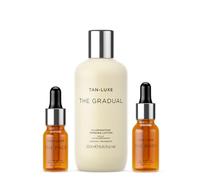 TAN-LUXE - Gocce autoabbronzanti The Face, colore Medium (10 ml) + Tan Luxe THE GRADUAL Lozione autoabbronzante, (250 ml)+ TAN-LUXE THE BODY - gocce di abbronzatura finte, medie (15 ml)