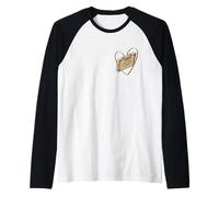 Tan Old School Love Cassette Cuore Tan Grafica a Colori Maglia con Maniche Raglan