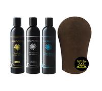 Tan Physics True Color Sunless Tanner with Tanning Mitt - Exfoliator Extender and Tanner All in One with Tanning Mitt by Sans-Sun - Self Tanner - Su
