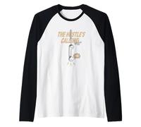 Tan Pick Up The Call Tan Grafica a Colori Maglia con Maniche Raglan