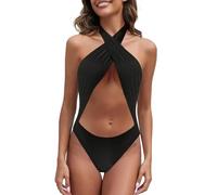 Tan Through, costume da bagno da donna Tan Through, bikini, segreto di un'abbronzatura perfetta senza strisce, costume da bagno intero, abito da bagno 44, Nero , S