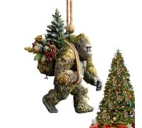 Tanakeji Decorazioni natalizie, scimmia in acrilico 2D, da appendere, decorazione per le festività dell'albero di Natale, accessori per la casa, l'esterno, il giardino, la terrazza, la parete