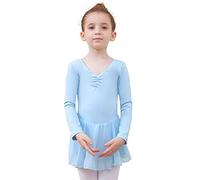 Tancefair Ragazza Vestito da Balletto Body Danza Tutu da Balletto Leotard Vestito Ginnastica Manica/Lunga Corta Ballet Outfit con Chiffon Gonna