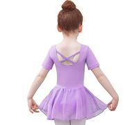 Tancefair Ragazza Vestito da Balletto Body Danza Tutu da Balletto Leotard Vestito Ginnastica Manica/Lunga Corta Ballet Outfit con Chiffon Gonna