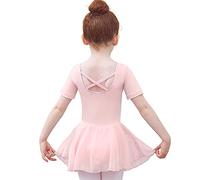 Tancefair Ragazza Vestito da Balletto Body Danza Tutu da Balletto Leotard Vestito Ginnastica Manica/Lunga Corta Ballet Outfit con Chiffon Gonna