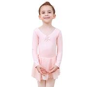 Tancefair Ragazza Vestito da Balletto Body Danza Tutu da Balletto Leotard Vestito Ginnastica Manica/Lunga Corta Ballet Outfit con Chiffon Gonna