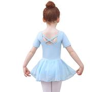 Tancefair Ragazza Vestito da Balletto Body Danza Tutu da Balletto Leotard Vestito Ginnastica Manica/Lunga Corta Ballet Outfit con Chiffon Gonna