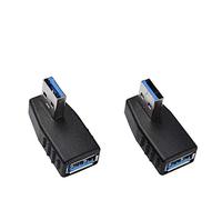 TANCUDER 2 Pcs Adattatore USB 3.0 da 90 Gradi Connettore USB 90 Gradi Maschio Femmina Adattatore USB ad Angolo Retto Compatibile con Tutti Dispositivi di Interfaccia USB