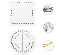 TANCUDER 2 Pezzi Disco per Tessitura a Mano in Schiuma Quadrato e Rotondo Disco da Tessitura DIY Portabile Disco Tessere per Creare Bracciali Collane 20 * 10 * 2/11 * 11 * 2cm (Bianco)