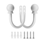 TANCUDER 2 Pezzi Fermatenda della Tenda in Metallo Gancio Fermatenda Parete Fermaglio Tenda Decorativi a Forma di U Fermatenda Moderno a Muro Ganci a U fermatenda per Casa, Hotel, Ristorante - Bianco