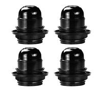 TANCUDER 4 Pcs Portalampada E27 in Plastica Resistente al Calore Nero Vintage Isolante 250V 4A Con Attacco per Cavi 0.5-2.5mm Adatto per Museruola a Vite (4*5.7cm)