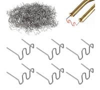 TANCUDER 500 Pezzi Graffette Saldatura in Acciaio al Tungsteno Graffette per Onda Pretagliate 0.8mm Graffette Saldatura Plastica Graffette Piatte Calda Graffette per Saldatura di Metallo Bianco