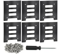 TANCUDER 6 Pezzi 2.5" e 3.5" HDD/SSD Telaio di Montaggio in Metallo Staffa di Montaggio Disco Rigido Telaio di Montaggio Disco Rigido Staffa Telaio Disco Rigido con Cacciavite e Viti - Nero