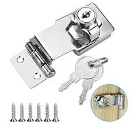 TANCUDER Lucchetto per Porta in Lega di Zinco 3Pollici Chiusura a Chiave Resistenti per Mobili Armadio Serratura a Chiave in Metallo per Sicurezza Cassetti Accessori per Valigie (Argento)