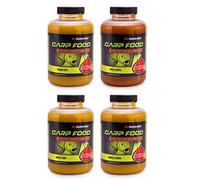 Tandem Baits Set di 4 Carp Food Attract Activator Flavor Mix Sweet Carpfishing Alimentatore per la Pesca Aroma Inenso 500ml