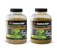 Tandem Baits SuperFeed Pure Powder Booster 2X Flavour Mix Squid&Chili e Hot Indiana Spice Pesca Accessori Carpfishing Attrezzatura da Pesca Attrattivo 250g