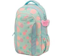 Tandem Miró, zaino scuola con scomparto per laptop, schiena e spallacci ergonomici, 27 l, tasche per bottiglia e accessori, verde torta/celeste/rosa