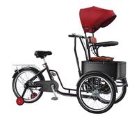 Tandem Triciclo con sedile anteriore e guardrail, sella regolabile per una guida confortevole, ideale per attività all'aperto in famiglia