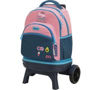 Tandem Zaino trolley fisso compatto smontabile ruote grandi Happen, blu, Grande, Casual