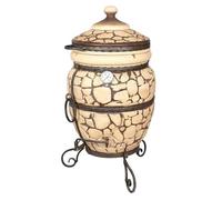 Tandoor - Forno in argilla refrattaria - Barbecue in ceramica per carne, pane, pizza e verdure - Stazione barbecue a carbone e legno per giardino e terrazza - Smoker, Tanur, Grand Tandyr, Tandir