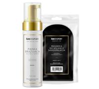 TanExpert The One - Mousse autoabbronzante da 200 ml, set con guanto applicatore Magic Mitt, per viso e corpo
