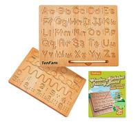 TanFans Lavagna in legno alfabeto - Montessori giocattolo educativo per bambini in età prescolare - promuovere le capacità motorie - ABC apprendimento - strumento per esercizi su entrambi i lati