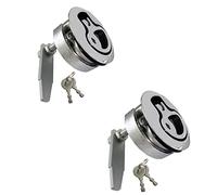 TANFEI 2 pz Marine Grade Acciaio Inox Pavimento Fibbia Portello Latch, A Filo Tornitura Sollevamento Maniglia Pavimento Fibbia Incasso Portello (con Chiave)
