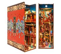 Tonecheer DIY Book Nook Kit, Puzzle 3D in Legno Casa Delle Bambole Miniature da Costruire Modellismo Adulti, Decorazione Creativa Della Libreria con luce LED (Il banchetto della dinastia Tang)