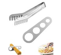 Tang Yuan Righello per Spaghetti + Clip per Spaghetti,Pinza per la Cena in Acciaio Inossidabile,Strumento per misurare Gli Spaghetti,Righello da Cucina Piccolo Strumento (2 Pezzi)