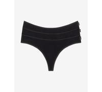 Calvin Klein Perizomi Donna Confezione da 3 Ideal Cotton Tanga, Nero (Black/Black/Black), M