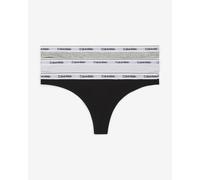 Tanga Calvin Klein Modern Logo nero bianco grigio (3 unità) - L